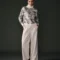 Pantalon écru pour femme en 100% cuir d'agneau, coupe élégante et finition haut de gamme