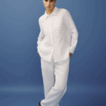 Pantalon blanc femme en lin, léger et élégant.
