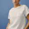 T-shirt blanc femme en coton, modal et soie, basique chic.