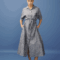 Robe femme grise en lin et coton, fluide et élégante.